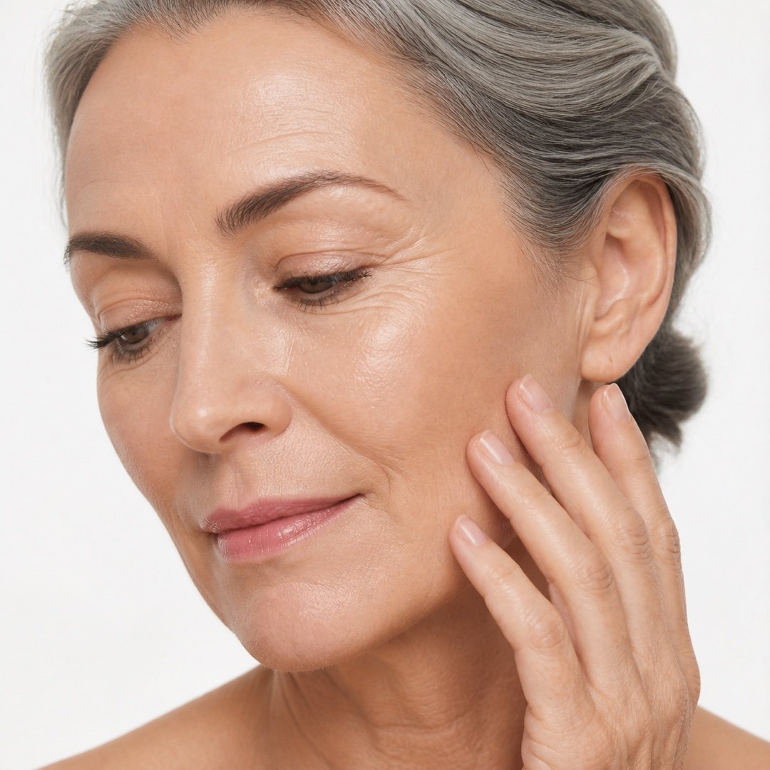 Fini naturel et lumineux sur peau mature